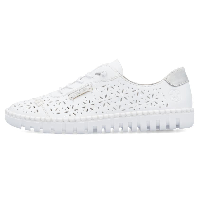 detail RIEKER M2354-80 bílé dámské letní tenisky