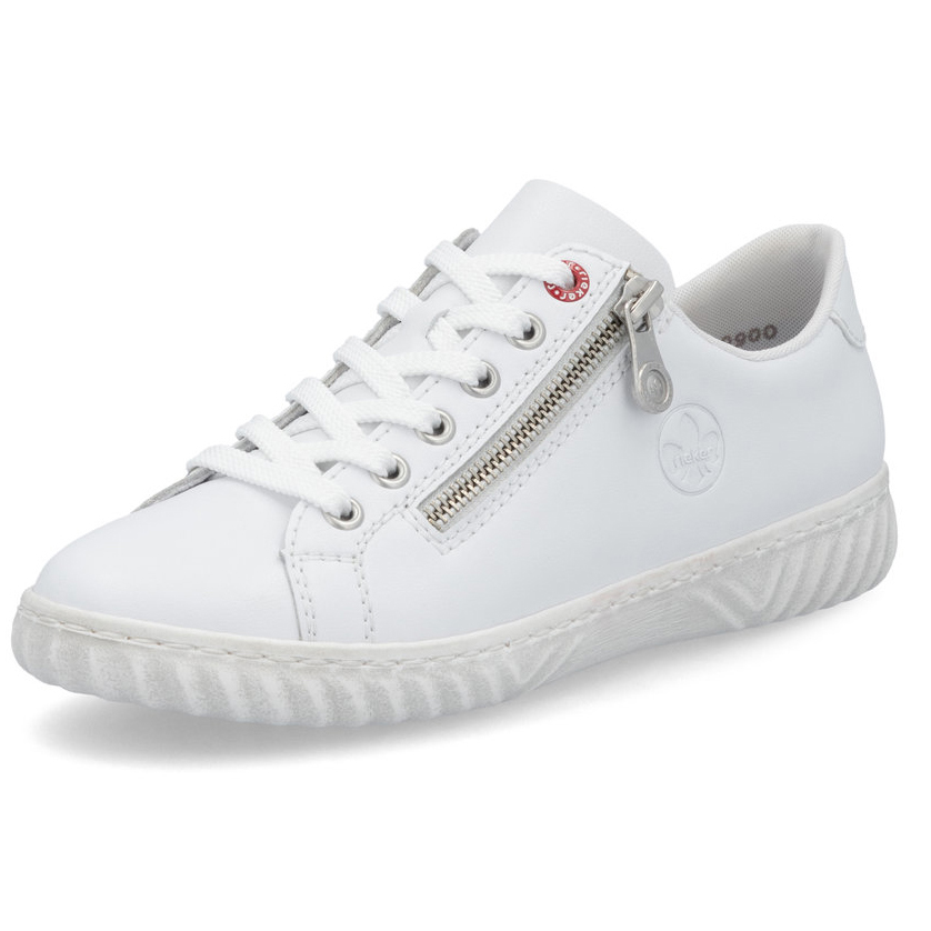 detail RIEKER N0900-81 bílé dámské kožené tenisky antistress