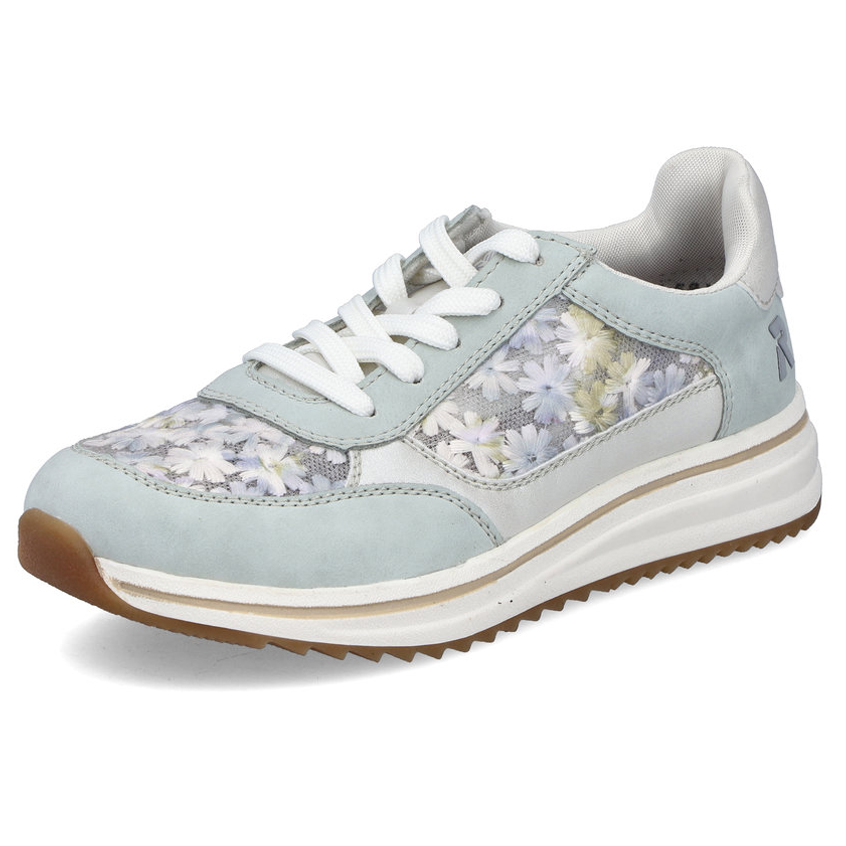 detail RIEKER L5812-91 modré dámské kožené tenisky s krásným vzorem, antistress