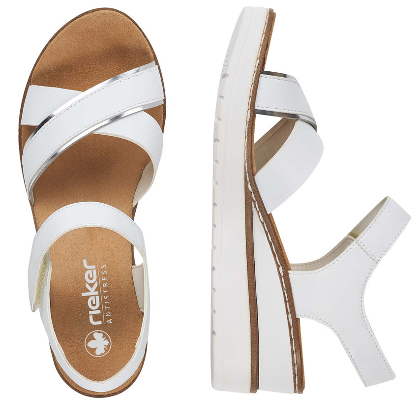 detail RIEKER V38G9-80 bílé dámské sandály