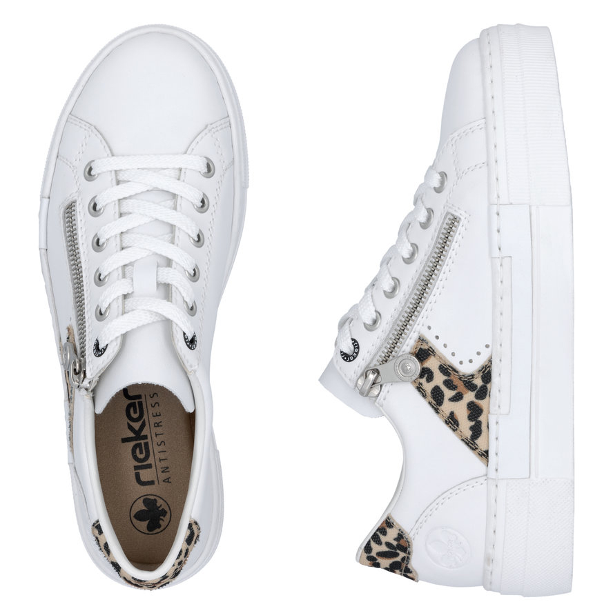 detail RIEKER N4924-81 bílé dámské kožené tenisky