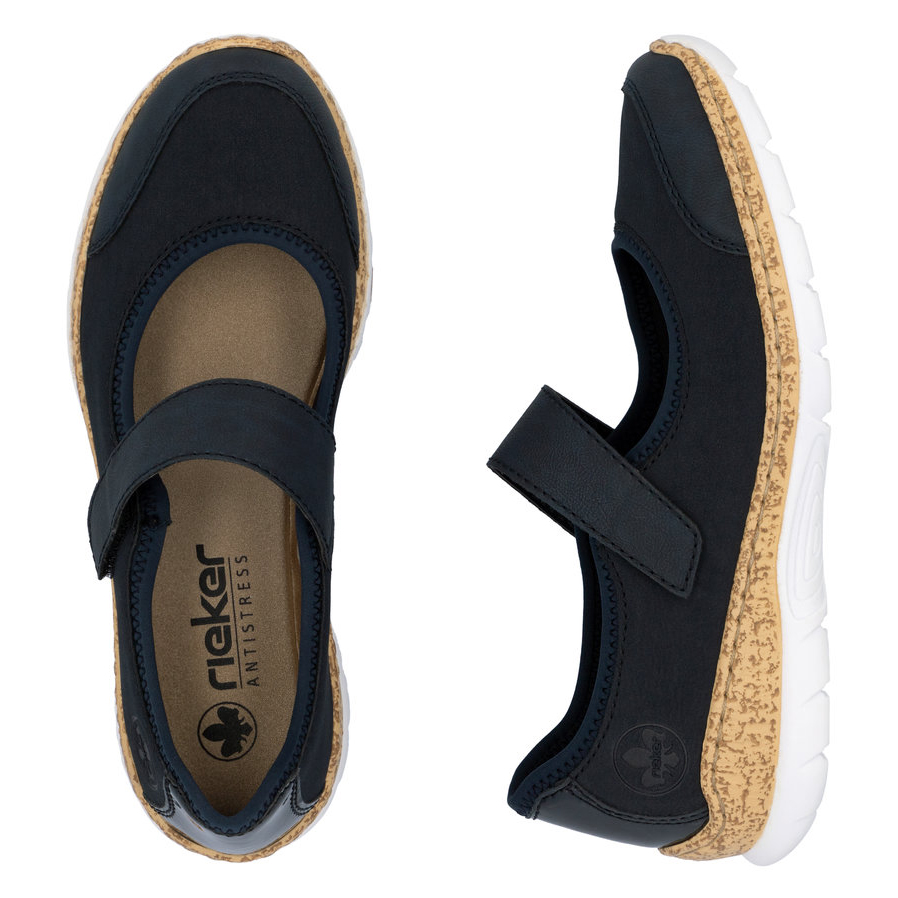 detail RIEKER N42B0-14 modré dámské baleríny