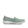 náhled RIEKER L32F4-52 zelené dámské kožené letní mokasíny, antistress podrážka