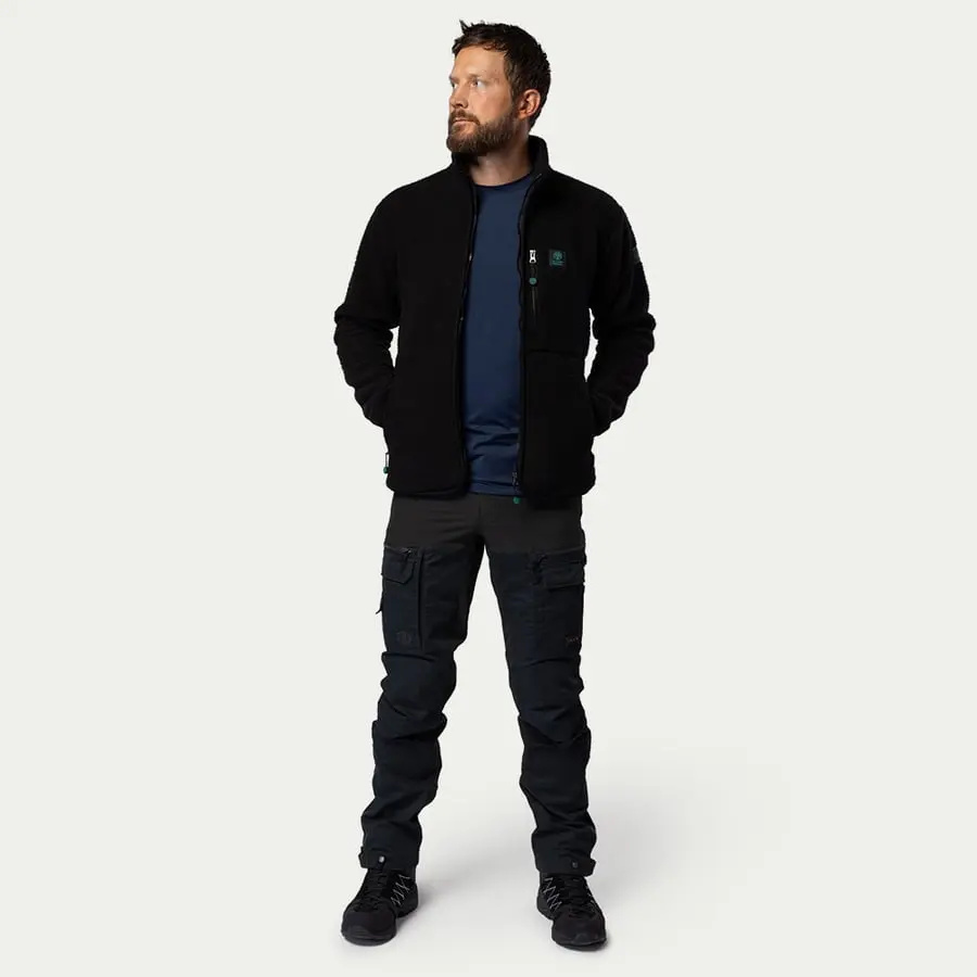 detail Beyond Nordic Sweden Teddy černá pánská hřejivá bunda