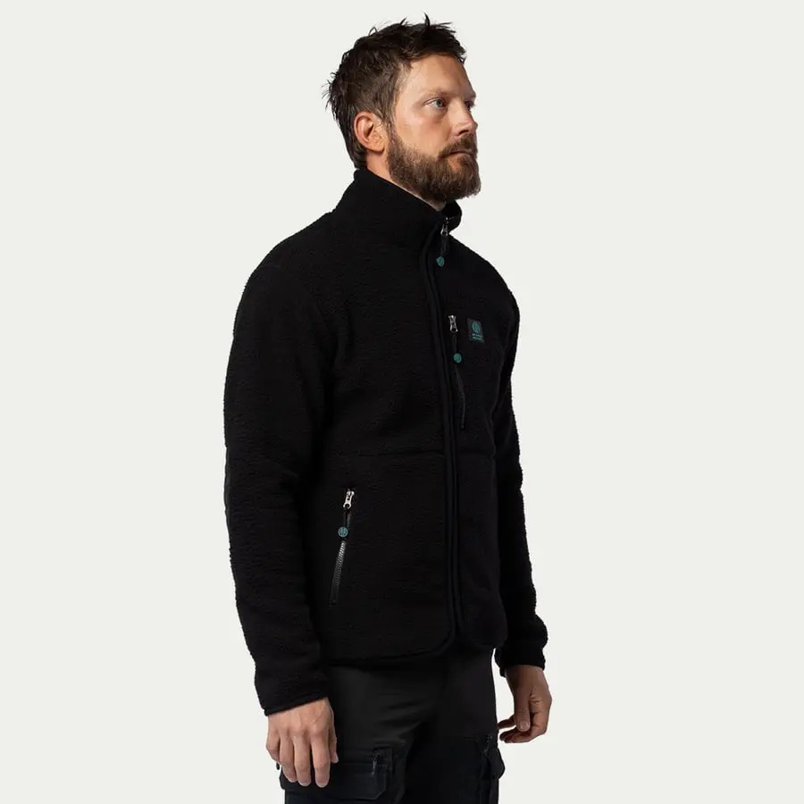 detail Beyond Nordic Sweden Teddy černá pánská hřejivá bunda