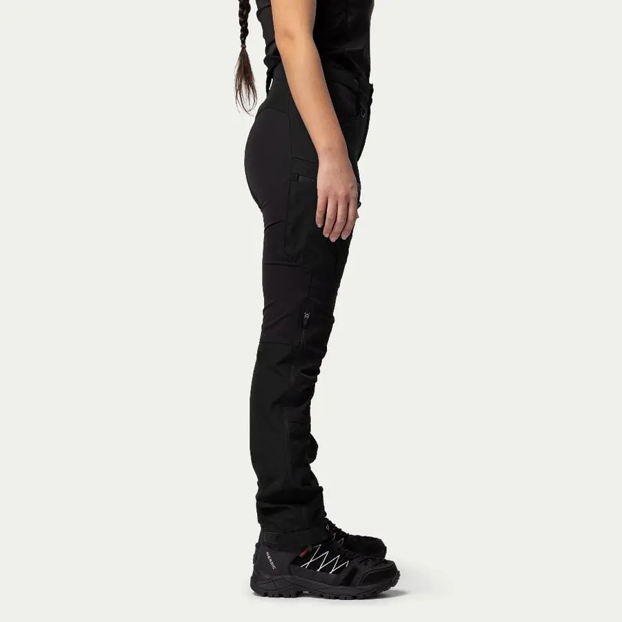 detail Beyond Nordic Sweden dámské černé outdoor kalhoty stretch pohodlné voděodpudivé