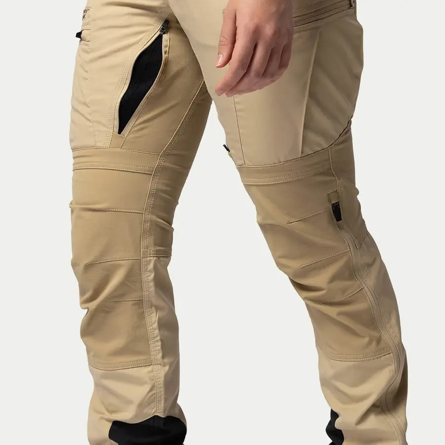 detail Beyond Nordic Sweden dámské béžové outdoor kalhoty stretch pohodlné voděodpudivé