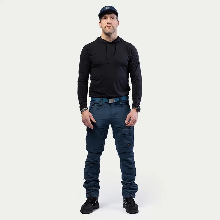 detail Beyond Nordic Sweden Zip-Off modré pánské outdoor kalhoty 2v1