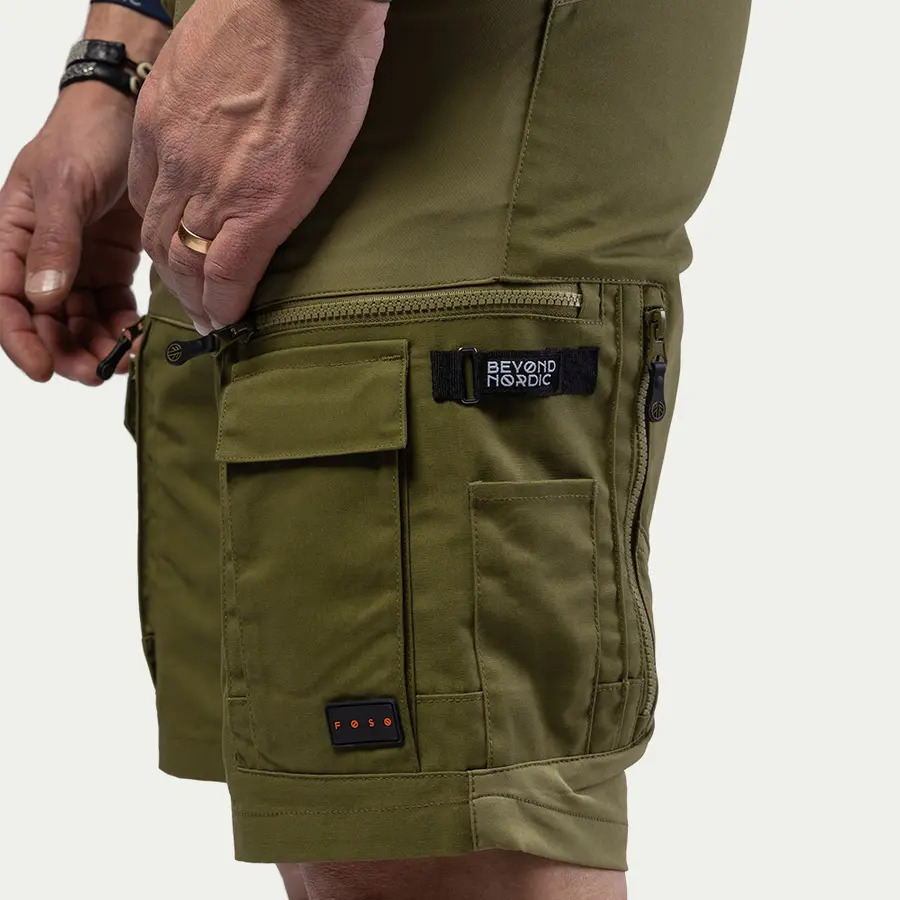 detail Beyond Nordic Sweden BN010 zelené pánské outdoor kraťasy Teflon EcoElite®