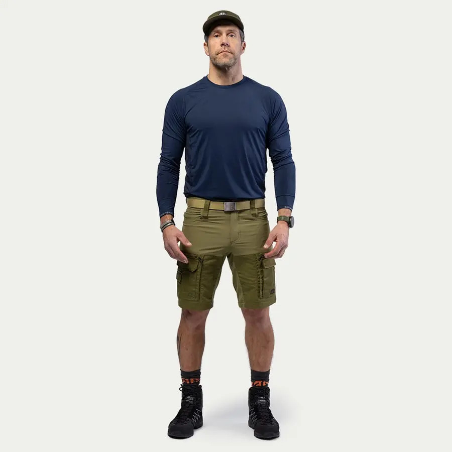 detail Beyond Nordic Sweden BN010 zelené pánské outdoor kraťasy Teflon EcoElite®