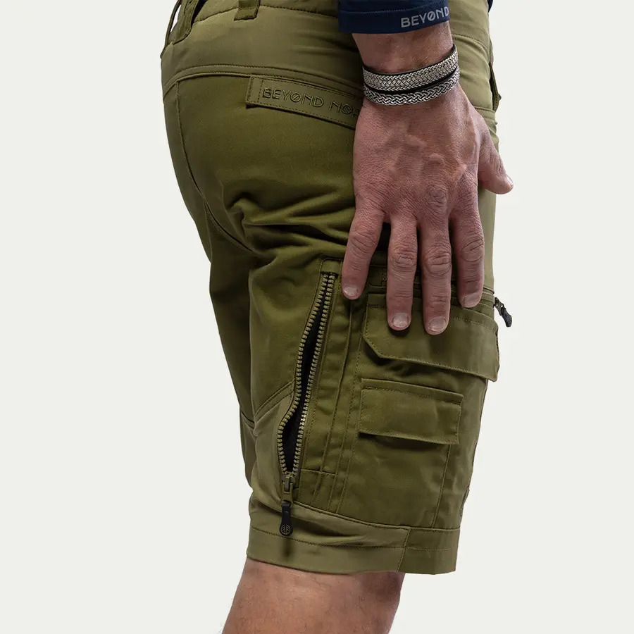 detail Beyond Nordic Sweden BN010 zelené pánské outdoor kraťasy Teflon EcoElite®