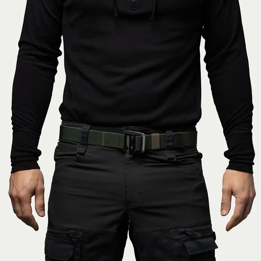 detail Beyond Nordic Sweden BN407 zelený uni pásek s kovovou sponou