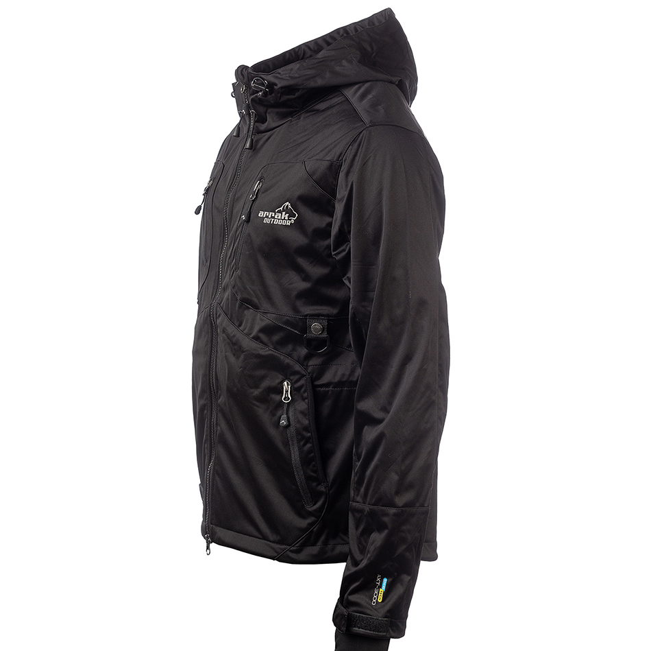 detail ARRAK SWEDEN Akka černá pánská funkční outdoor bunda