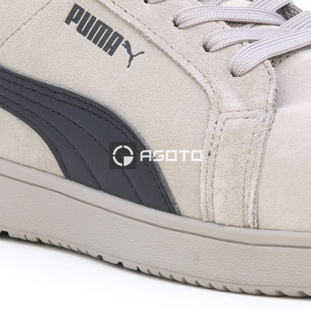 detail PUMA Iconic low S1P ESD stone šedá pánská pracovní obuv