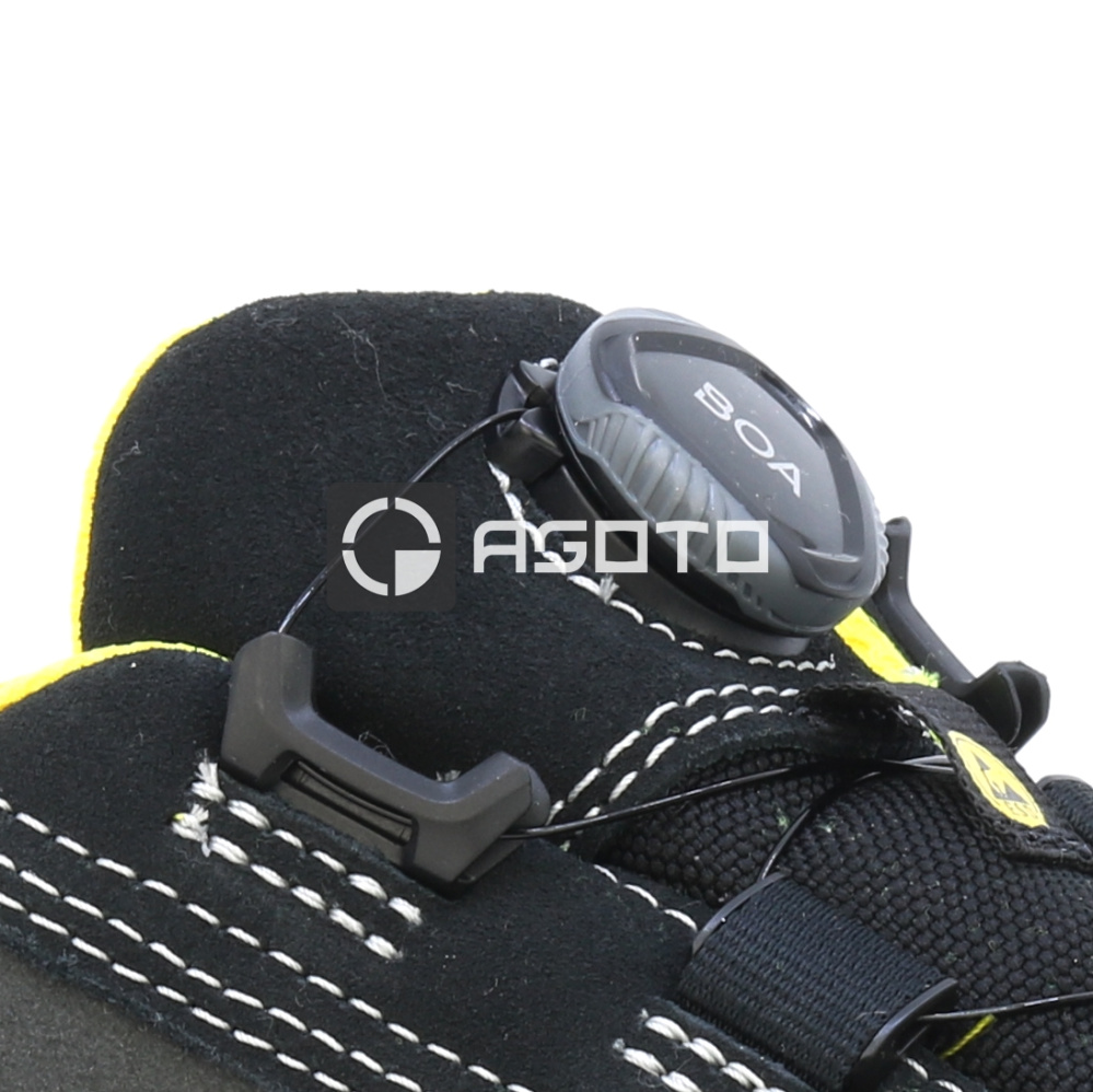 detail DIADORA Run low S3S černá pánská kožená pracovní obuv rychlozavazování BOA®