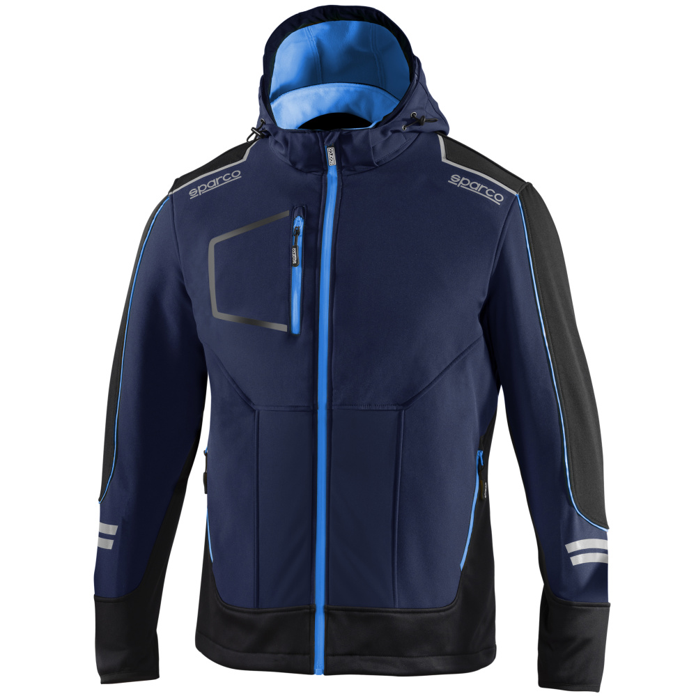 detail SPARCO TECH York modrá pánská softshell bunda