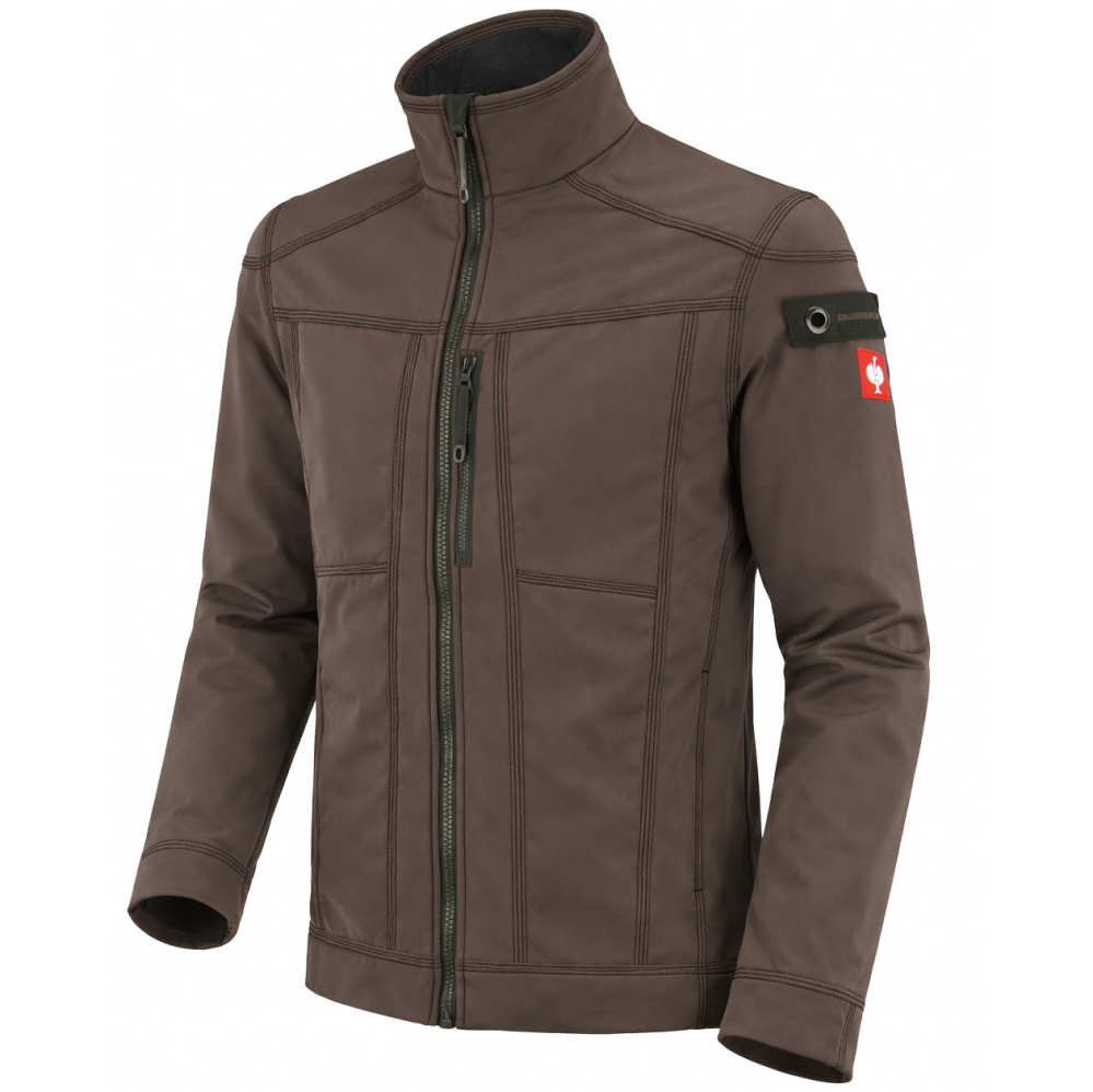 detail Engelbert Strauss E.S. hnědá pánská softshell bunda celoroční s membránou