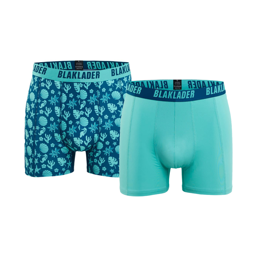 detail BLAKLADER zelené pánské boxerky cotton stretch 2 ks v balení, letní vzor
