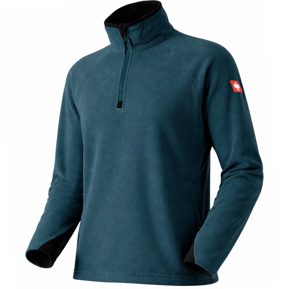 detail Engelbert Strauss Troyer modrá petrol pánská pracovní mikina kr. zip, fleece