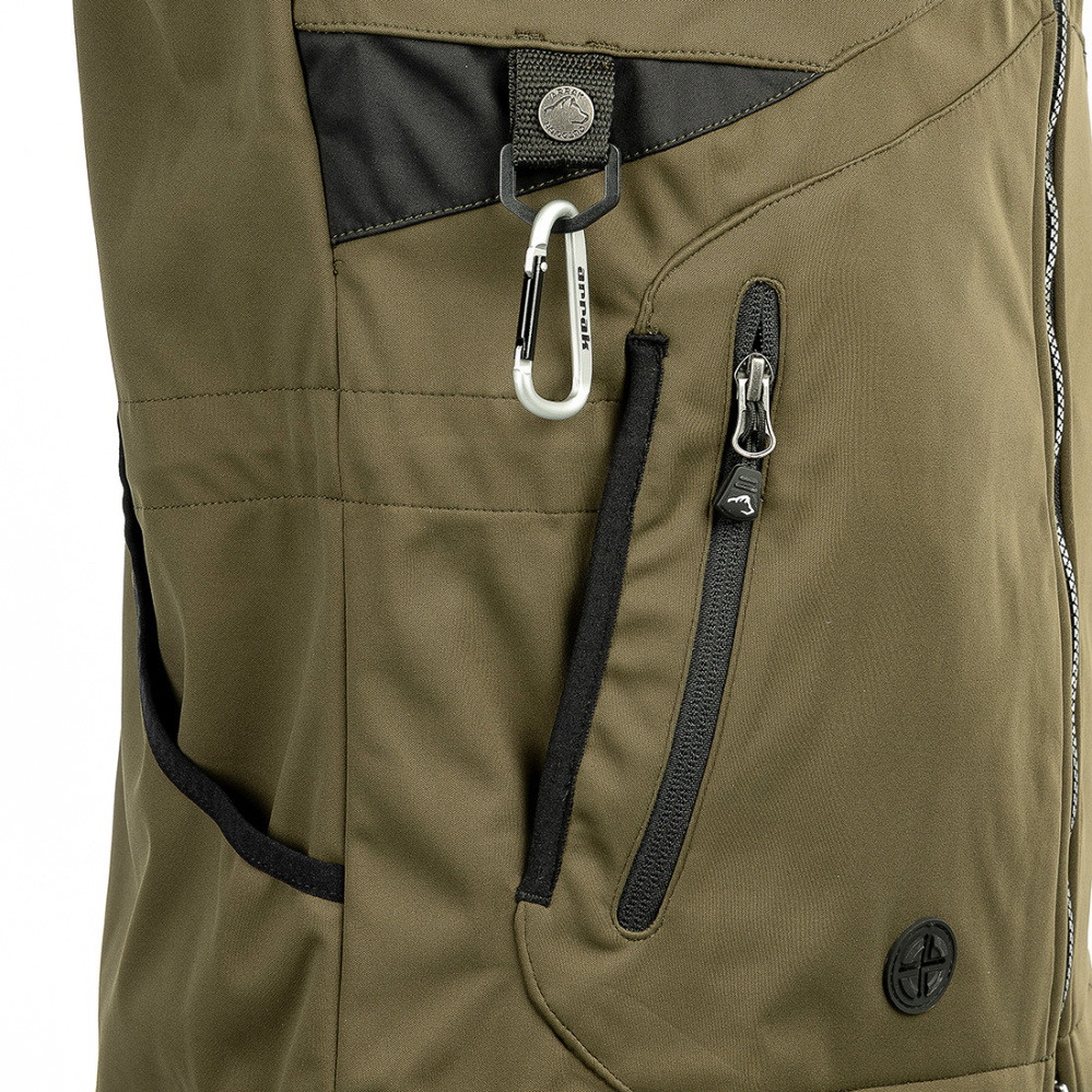 detail ARRAK SWEDEN Acadia olivová pánská softshell vesta 3 vrstvý materiál DWR