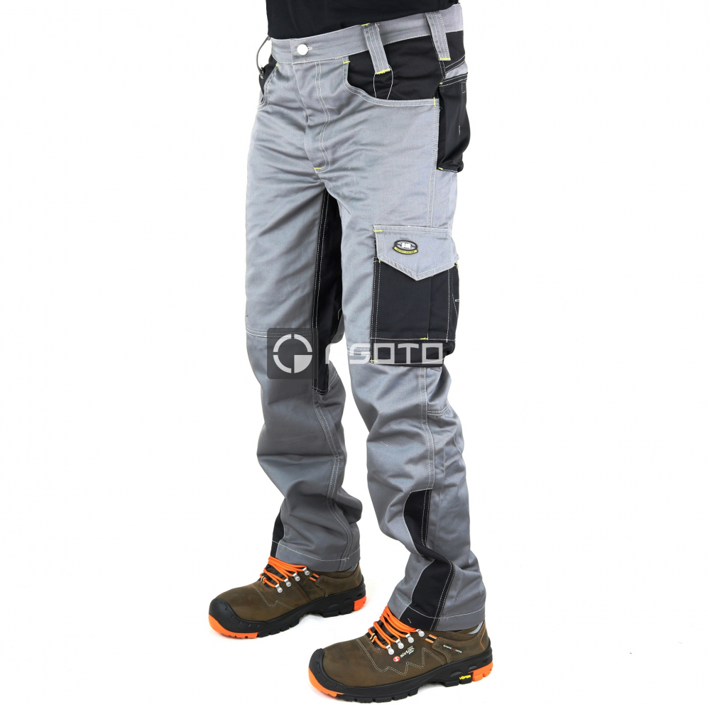 detail SIR Fusion 31072 šedé pánské pracovní kalhoty 100% BA