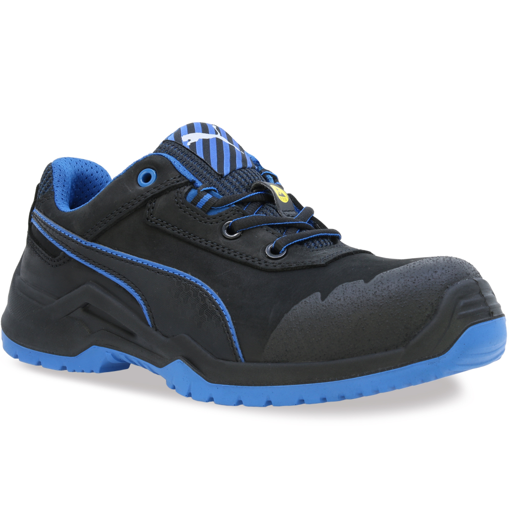 detail PUMA Argon Blue low S3 ESD černá pánská pracovní obuv