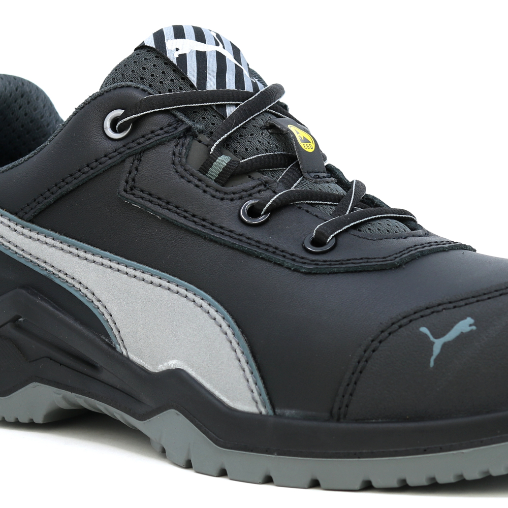 detail PUMA Argon RX Low S3 ESD černá pánská pracovní obuv