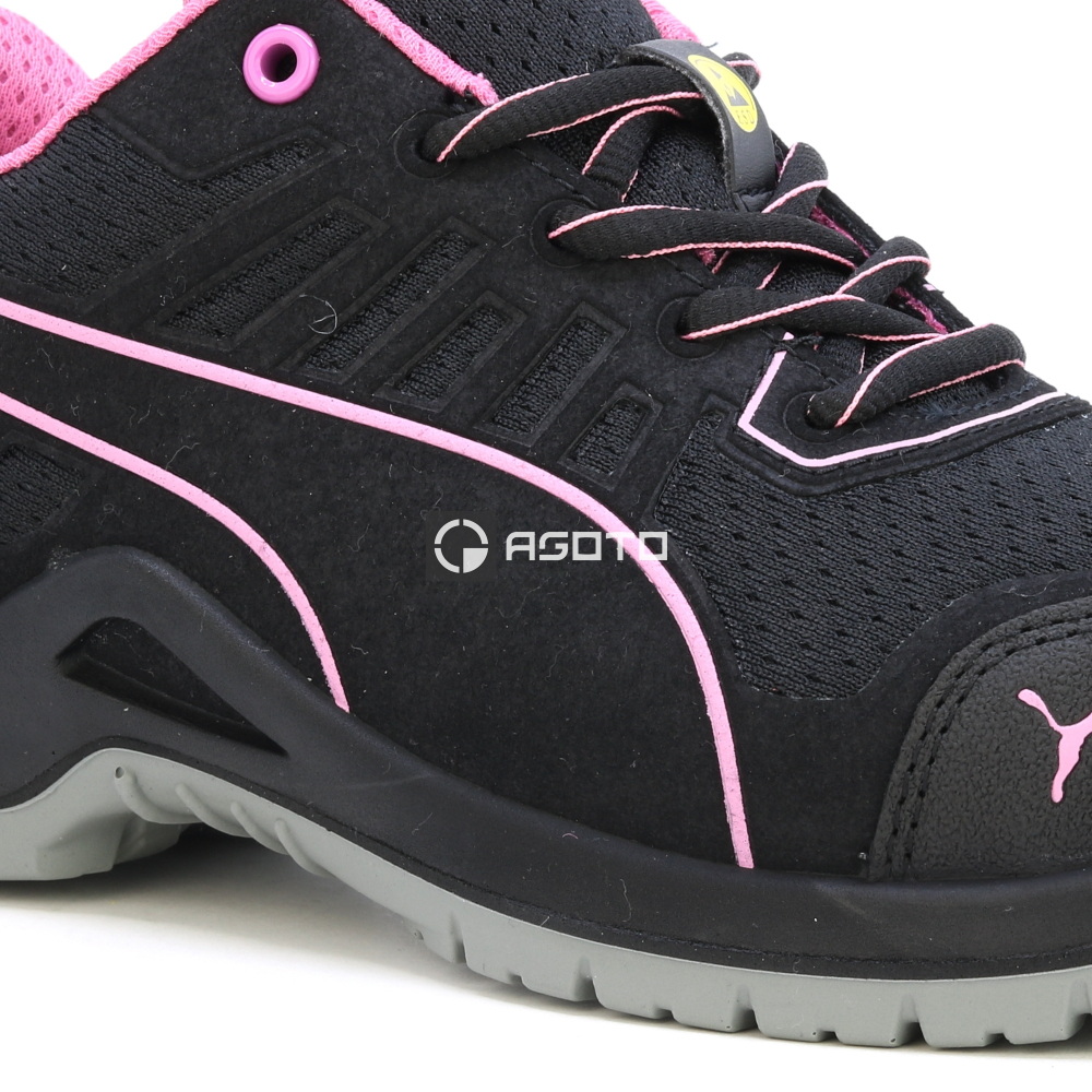 detail PUMA Fuse TC Pink Wns low S1P ESD černá dámská pracovní obuv