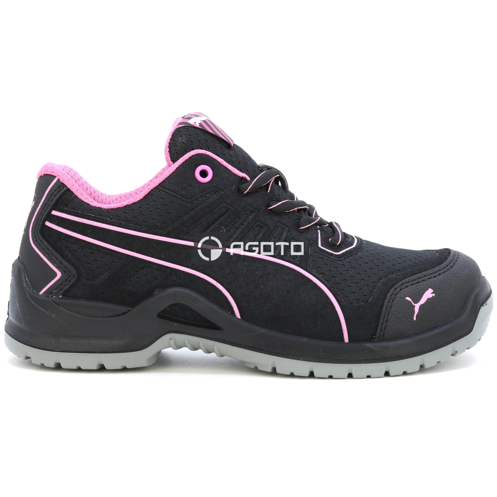 detail PUMA Fuse TC Pink Wns low S1P ESD černá dámská pracovní obuv