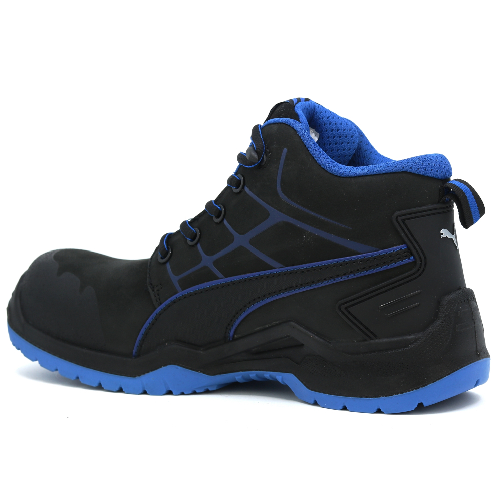 detail PUMA Krypton blue Mid S3 ESD černá pánská pracovní obuv