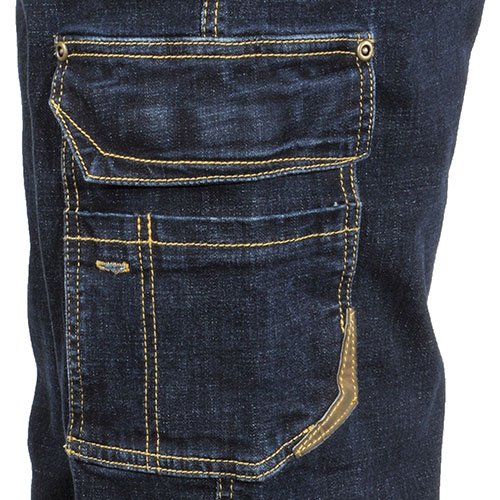 detail COFRA Cabries Stretch Jeans modré pánské pracovní kalhoty