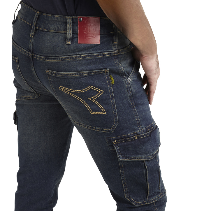 detail DIADORA Stone Cargo modré pánské kalhoty Jeans Stretch