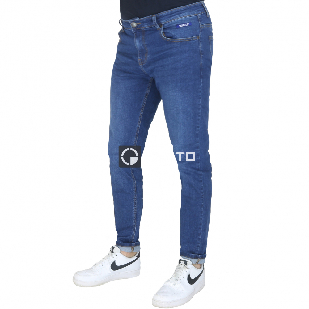 detail SPARCO Denim Jeans modré pánské kalhoty