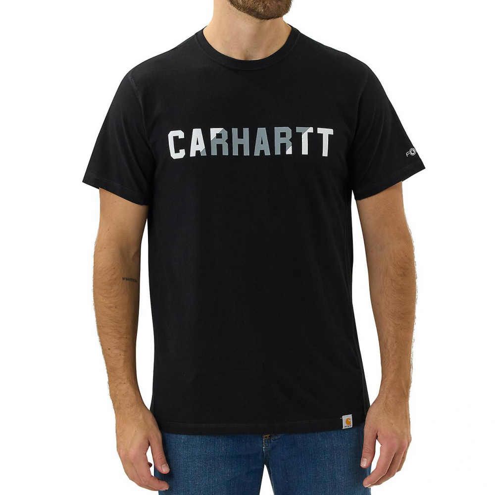 detail CARHARTT Force Flex Block černé pánské rychleschnoucí triko