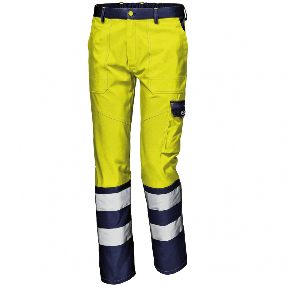 detail SIR Mistral Color HV reflexní kalhoty žluté