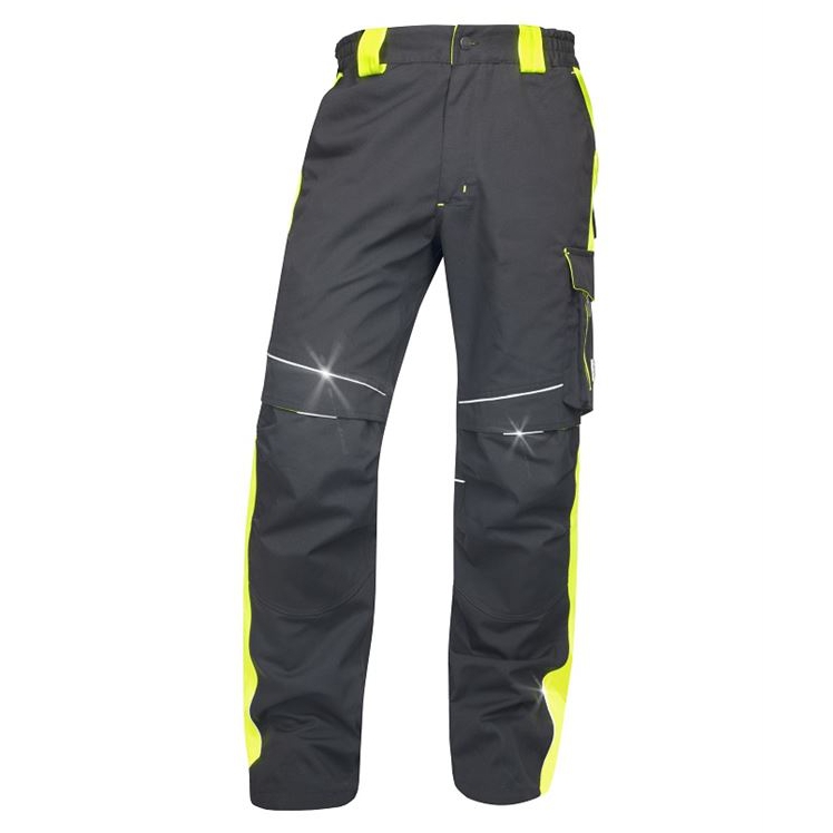 detail Ardon NEON černo-žluté pánské montérkové kalhoty