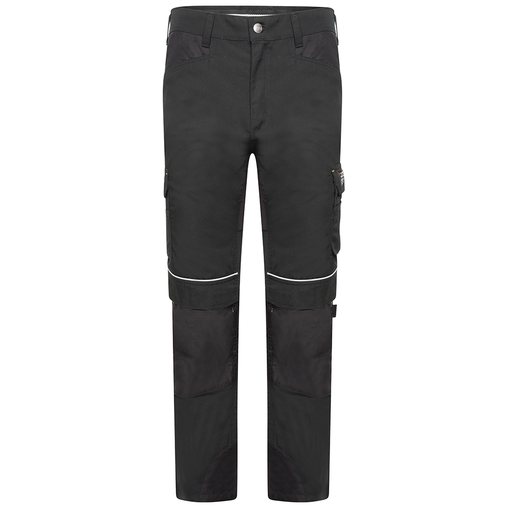 detail JCB Trade Hybrid Stretch černé pánské pracovní kalhoty
