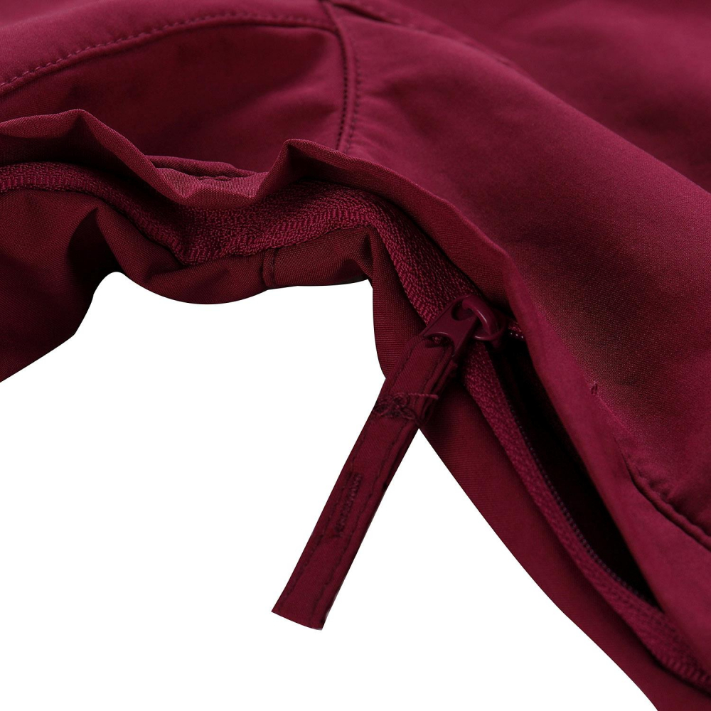 detail ALPINE PRO Nootka 8 dámská vínová softshell bunda