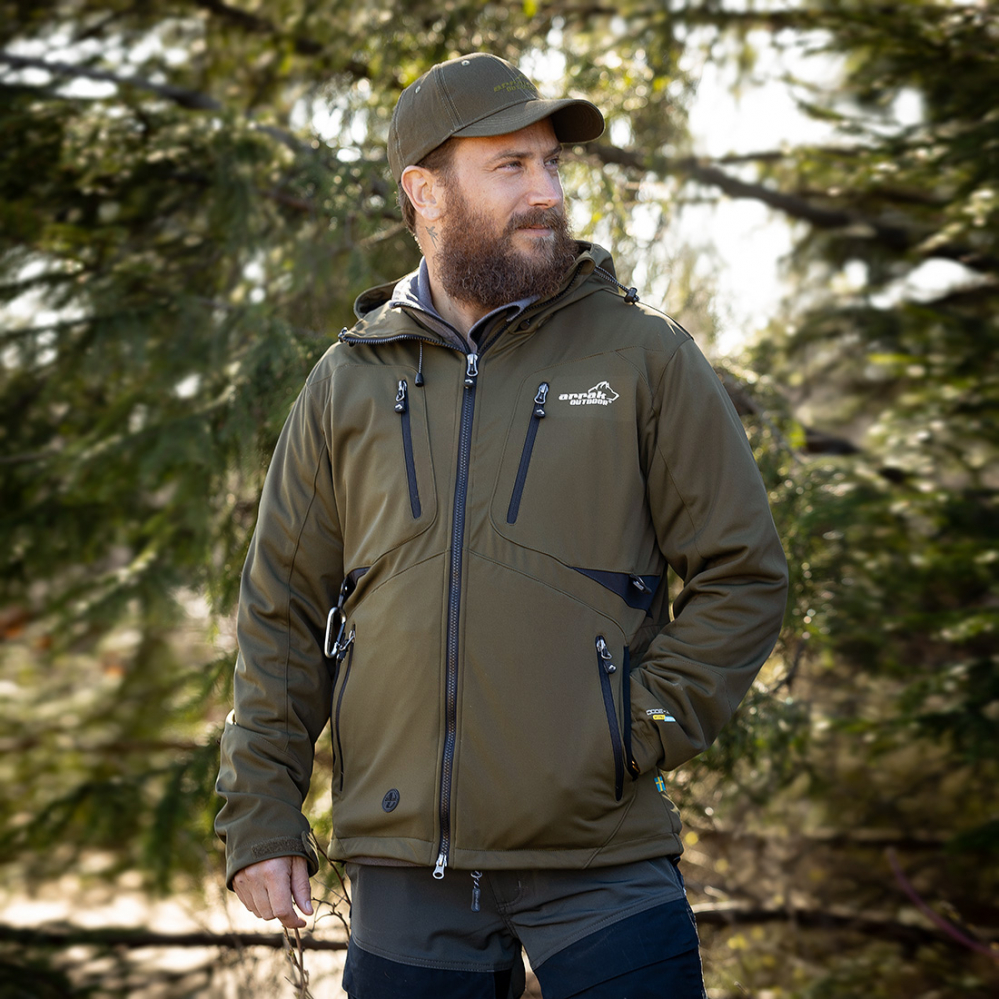 detail ARRAK SWEDEN Akka pánská olivová funkční outdoor/hunting bunda