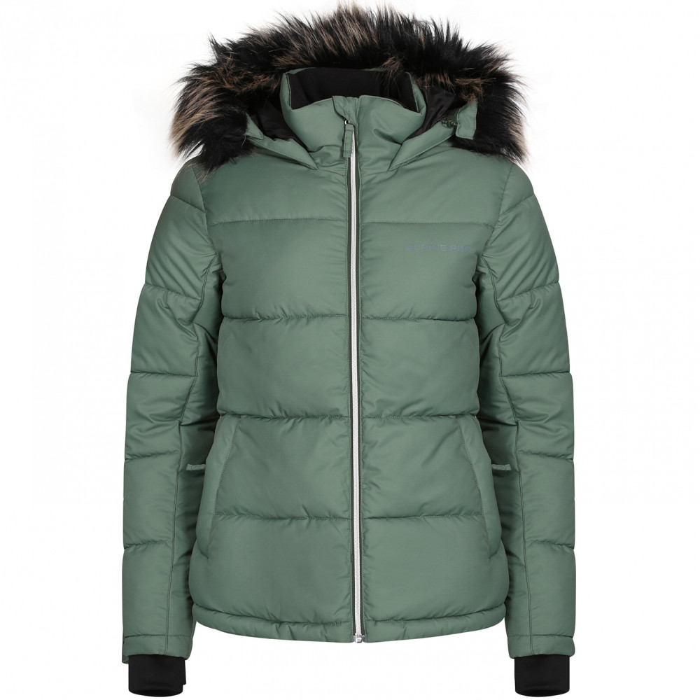 detail ALPINE PRO Pereta zelená dámská zimní bunda