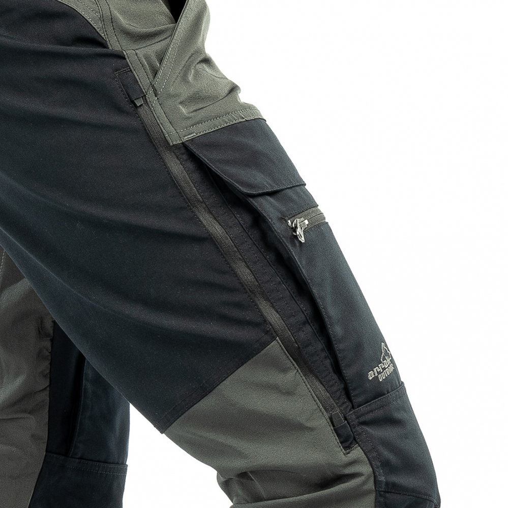 detail ARRAK SWEDEN Hybrid Stretch šedé pánské outdoor kalhoty voděodolné