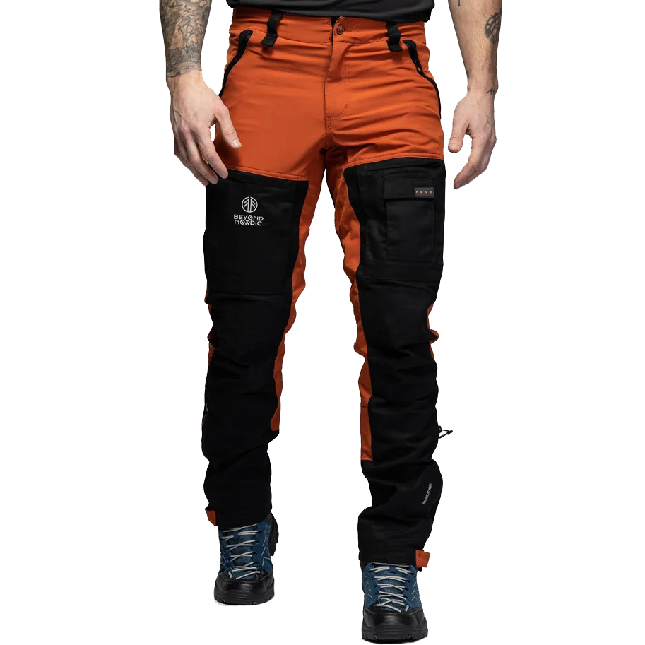 detail Beyond Nordic Sweden oranžové pánské outdoor kalhoty Teflon EcoElite® RECCO
