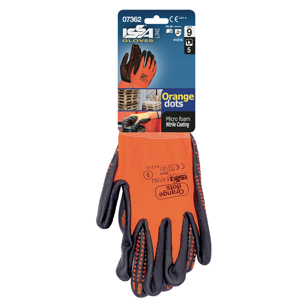 detail Industrial Starter 07362 Dots orange pracovní rukavice